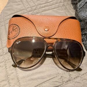 Ray-Ban Translucent Brown Frame Sunglasses with Tan Case